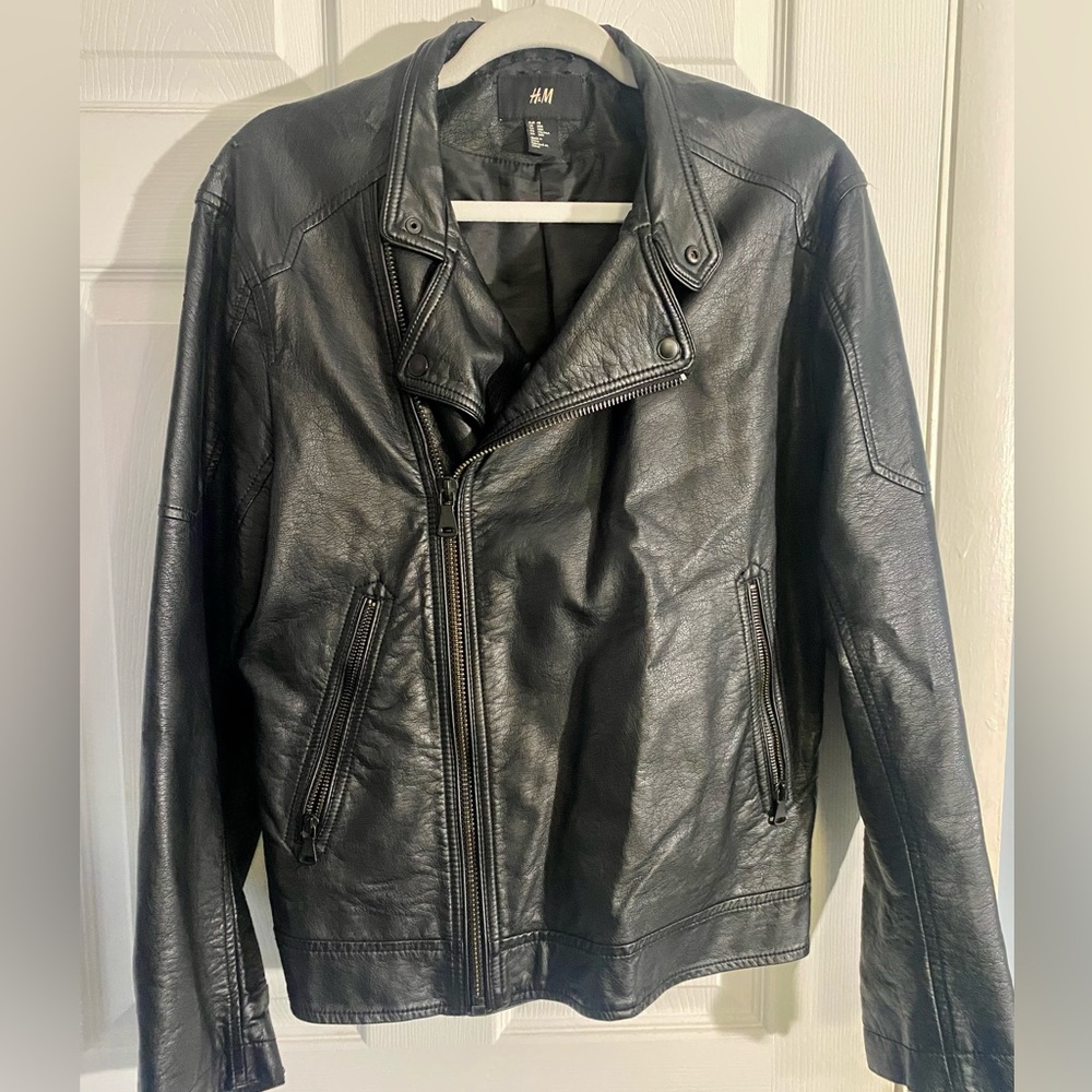 H&M faux leather biker jacket, Men’s size Medium 38R